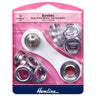 Hemline Ösen Starter-Set: 14 mm: Nickel und Silber: (G): 10 Stück