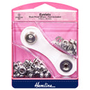 Hemline Eyelets Starter Kit: 5.5mm: Nickel and Silver: (D): 40 Pieces-1