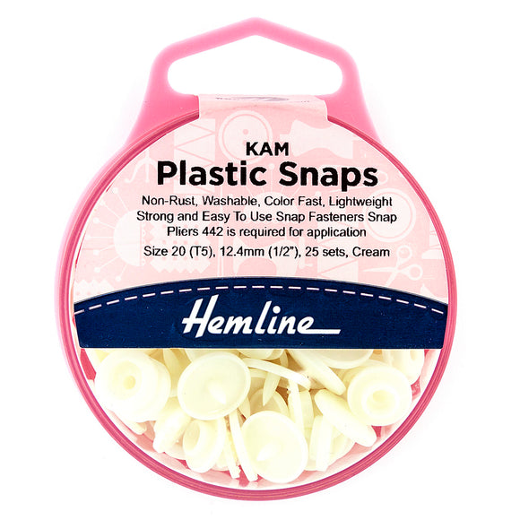 Hemline KAM Plastic Snaps: 25 x 12.4mm Sets