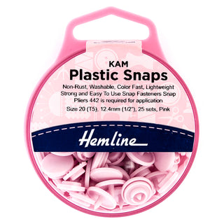 Comprar pink Hemline KAM Plastic Snaps: 25 x 12.4mm Sets