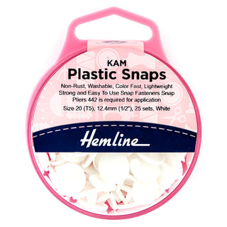 Comprar white Hemline KAM Plastic Snaps: 25 x 12.4mm Sets