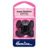 Saumknöpfe: Jeans: Schwarz: 16 mm: 6 Sätze