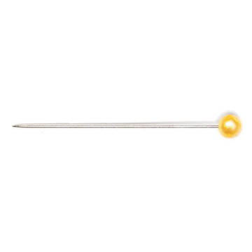 Hemline Pins: Pearl Head: Assorted: 38mm: Gold: 40 Pieces - 0