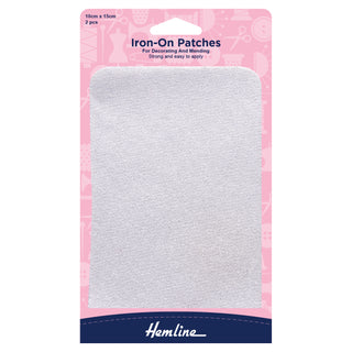 Buy white Hemline Cotton Twill Patches: 10 x 15cm