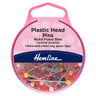 Hemline Pins: Plastic Head: 38mm: Nickel: 75 Pieces
