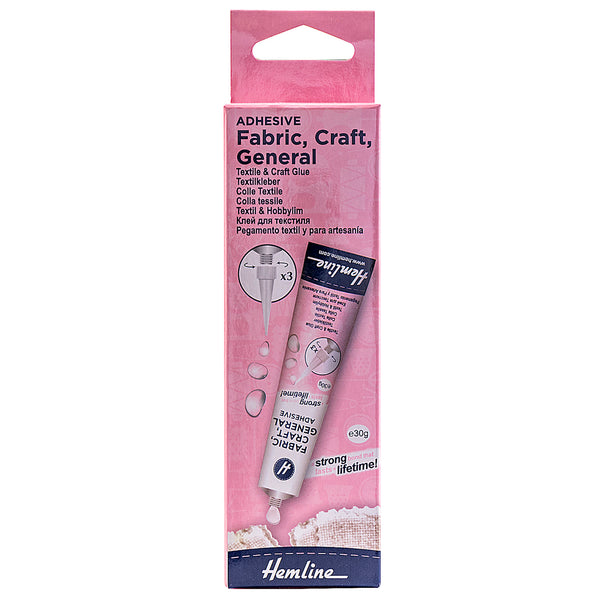 Hemline Adhesive: Fabric, Craft & General Use Glue: 30g