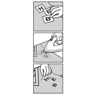 Hemline Motif: Iron-On Instant Letters: Black - 40pcs - 0