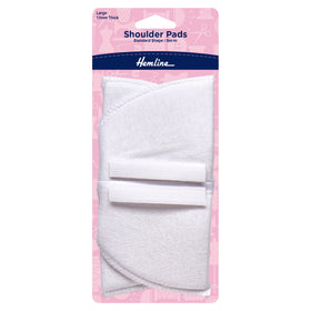 Hemline Shoulder Pads: Standard Set-In: Large: White