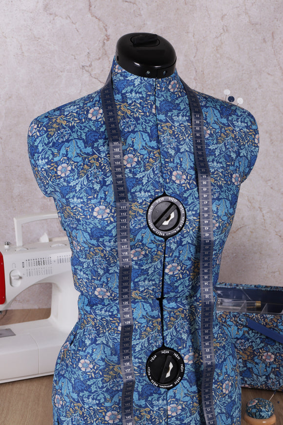 Hobby Gift: Adjustable Dress Form Dressmaker's Mannequin – Woodblock Floral Print