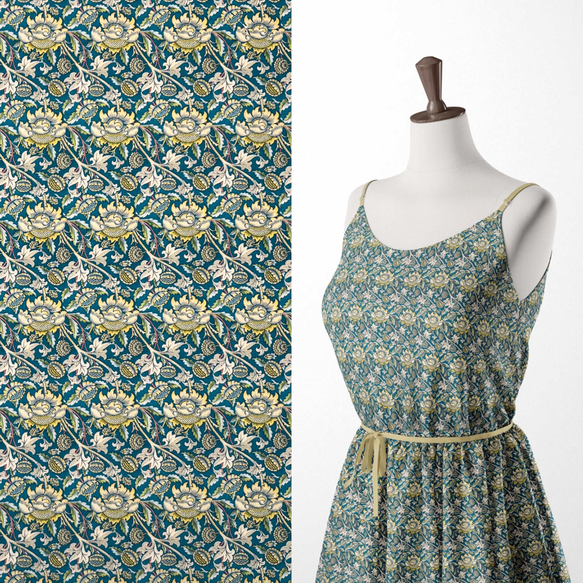 Comprar art-nouveau Tela estampada de algodón de William Morris Dressmaking