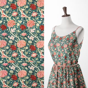 Buy cray William Morris Dressmaking Cotton Prints Fabric