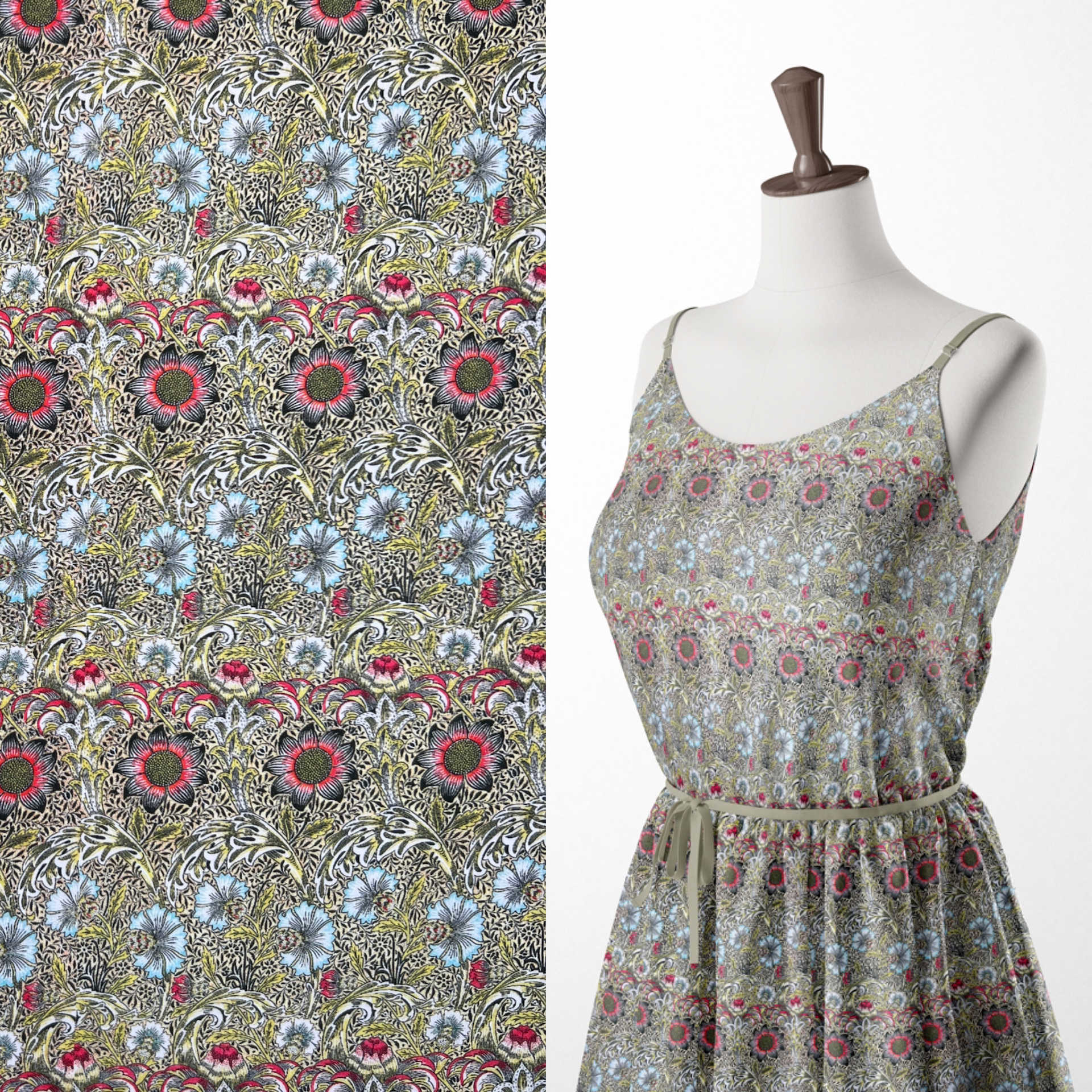 Comprar ajonjoli Tela estampada de algodón de William Morris Dressmaking