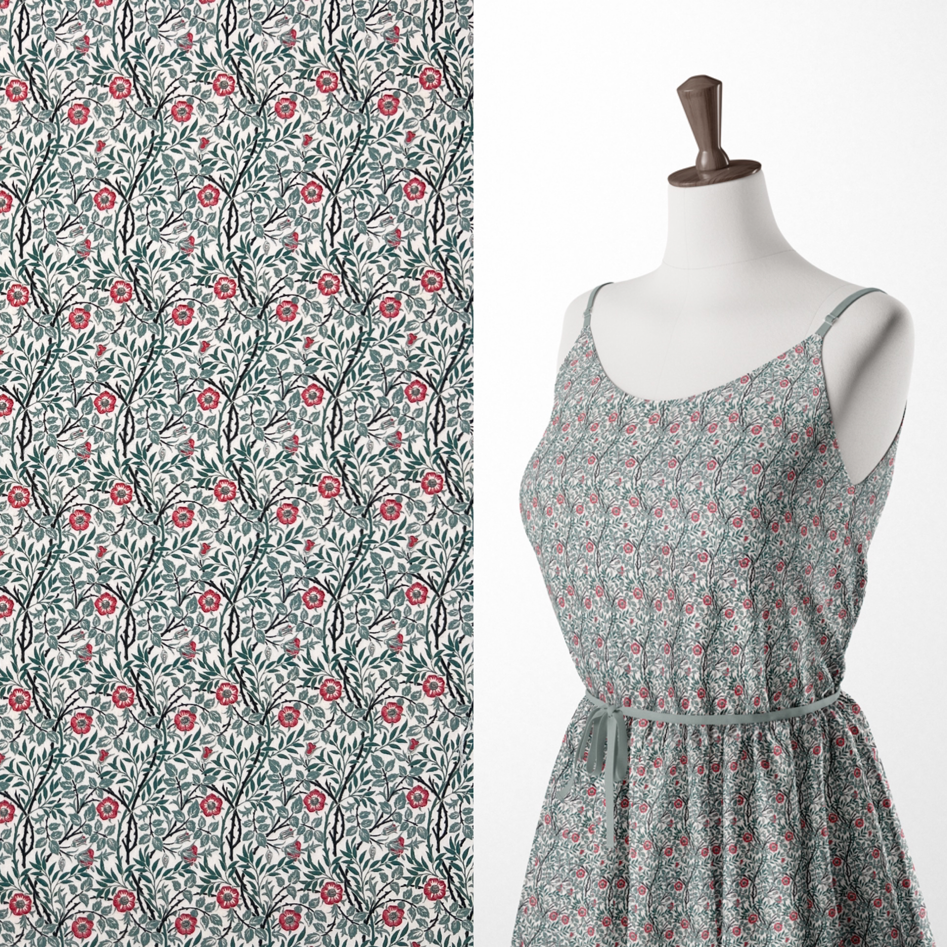 Comprar dulce-brezo Tela estampada de algodón de William Morris Dressmaking