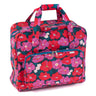 Hobby Geschenk: Nähmaschinentasche: Mattes PVC: Modernes Blumenmuster: Artikelgröße: (T/B/H) 20 x 44 x 38 cm.