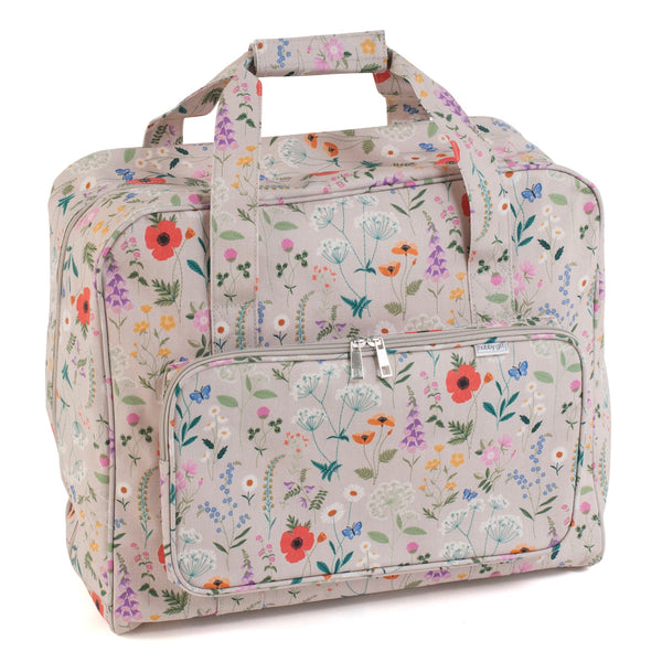 Hobby Gift: Sewing Machine Bag: Matt PVC: Wild Flowers: Item size: (d/w/h) 20 x 44 x 38cm.