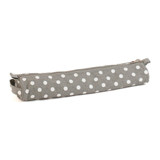 Hobby Gift: Knitting Pin Case: Soft: Grey Polka Dot: Item size: (d/w/h) 11 x 46 x 7cm.