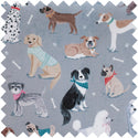 Hobby Gift: Knitting Pin Case: Soft: Grey Dogs:  Item size: (d/w/h) 11 x 46 x 7cm.