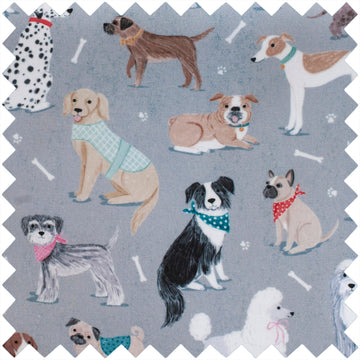 Hobby Gift: Knitting Pin Case: Soft: Grey Dogs:  Item size: (d/w/h) 11 x 46 x 7cm. - 0