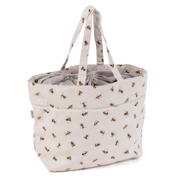 Hobby Gift: Craft Bag (L): Drawstring: Bee: Item size: (d/w/h) 18 x 32 x 34cm.