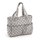 Hobby Gift: Craft Bag: Matt PVC: Grey Linen Polka Dot: Item size: (d/w/h) 13 x 36 x 31cm.-1