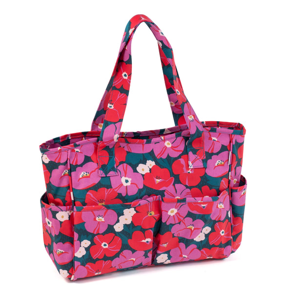 Hobby Gift: Craft Bag: Matt PVC: Modern Floral: Item size: (d/w/h) 13 x 36 x 31cm.