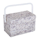 Hobby Gift: Sewing Box (M): Fold-Over Lid: Woodland Toile: Item size: (d/w/h) 16.5 x 29 x 18cm.-1
