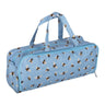 Hobbygeschenk: Stricktasche mit Nadelaufbewahrung: Blauer Biene: Artikelgröße: (T/B/H) 13 x 45 x 18 cm.