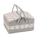 Hobby Gift: Sewing Box (L): Twin-Lidded Wicker Hamper: Bee: Item size: (d/w/h) 26 x 35 x 19cm.-1