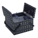 Hobby Gift: Sewing Box (L): Twin Lid: Square: Deco: Item size: (d/w/h) 25 x 25 x 17cm.-2