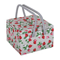 Hobby Gift: Sewing Box (L): Twin Lid: Square: Strawberry Greenhouse: Item size: (d/w/h) 25 x 25 x 17cm.