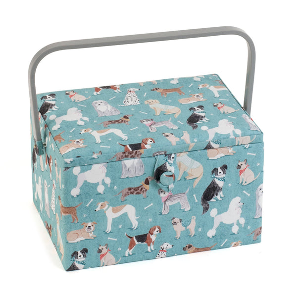 Hobby Gift: Sewing Box (L): Dogs: Item size: (d/w/h) 23.5 x 31 x 20cm.