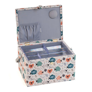 Hobby Gift: Sewing Box (L): Knit Happens: Item size: (d/w/h) 23.5 x 31 x 20cm.