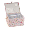 Hobby Gift: Sewing Box (L): Birds on Bobbin: Item size: (d/w/h) 23.5 x 31 x 20cm.