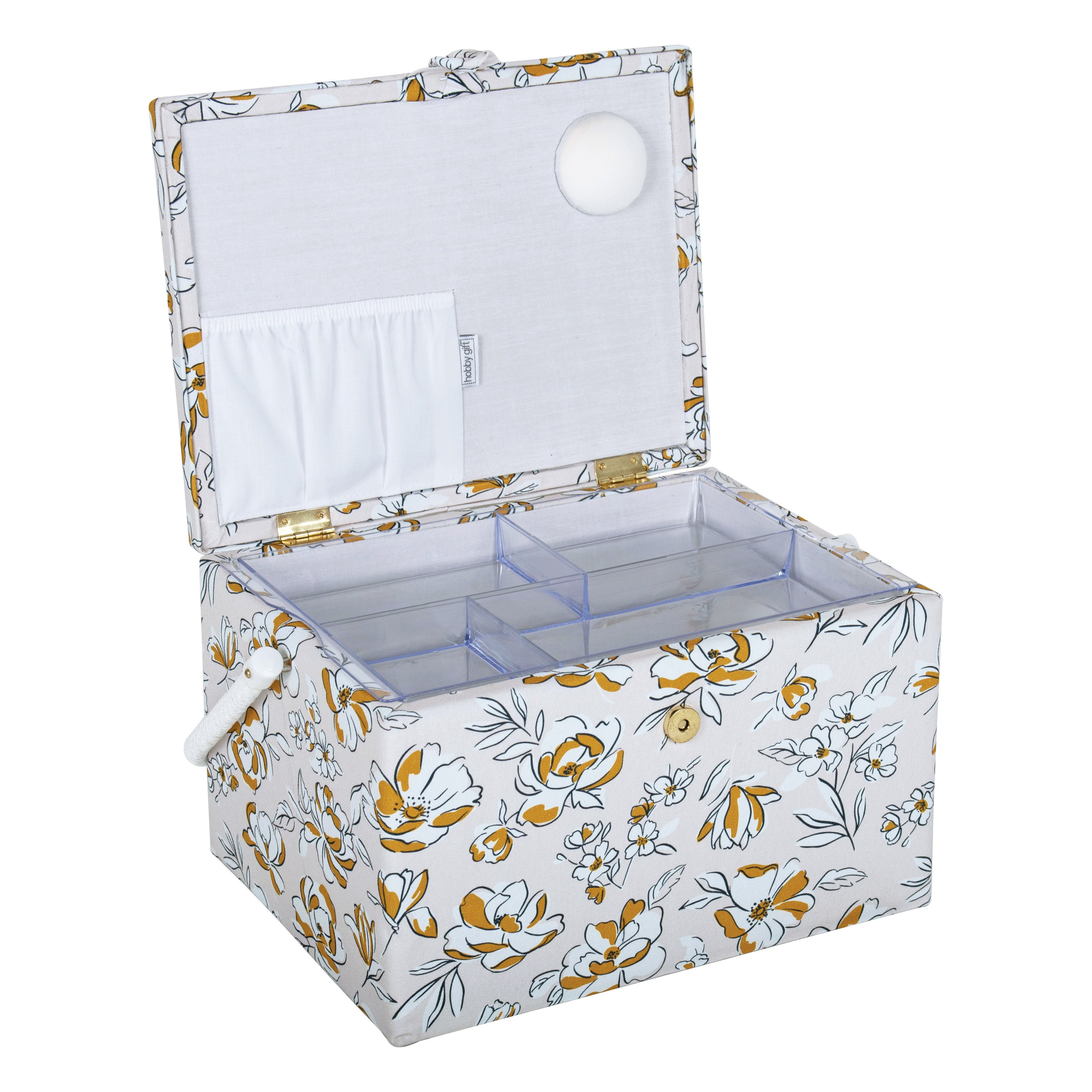 Hobby Gift: Sewing Box (L): Spring Floral: Item size: (d/w/h) 23.5 x 31 x 20cm.