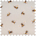 Hobby Gift: Sewing Box (M): Embroidered: Bees: Bee Happy: Item size: (d/w/h) 18.5 x 25.5 x 14.5cm.