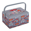 Hobby Gift: Sewing Box (M): Embroidered Woodland Toadstool: Item size: (d/w/h) 18.5 x 25.5 x 14.5cm.-1