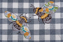 Hobby Gift: Sewing Box (M): Embroidered: Grey Gingham Bees: Item size: (d/w/h) 18.5 x 25.5 x 14.5cm.