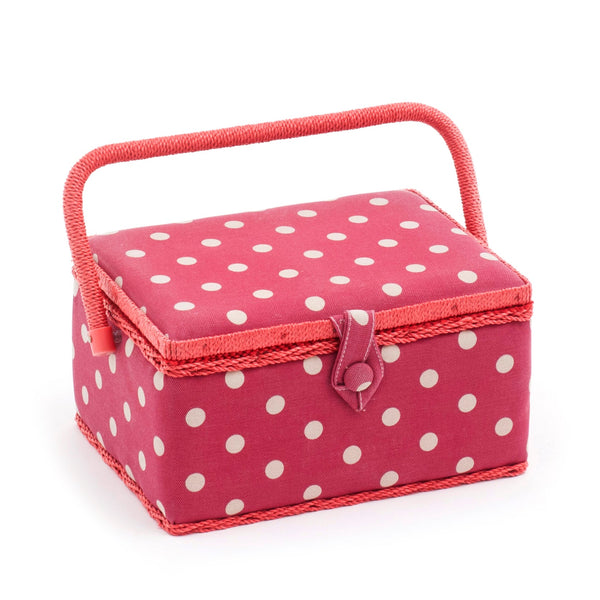 Hobby Gift: Sewing Box (M): Red Spot: Item size: (d/w/h) 18.5 x 25.5 x 14.5cm.