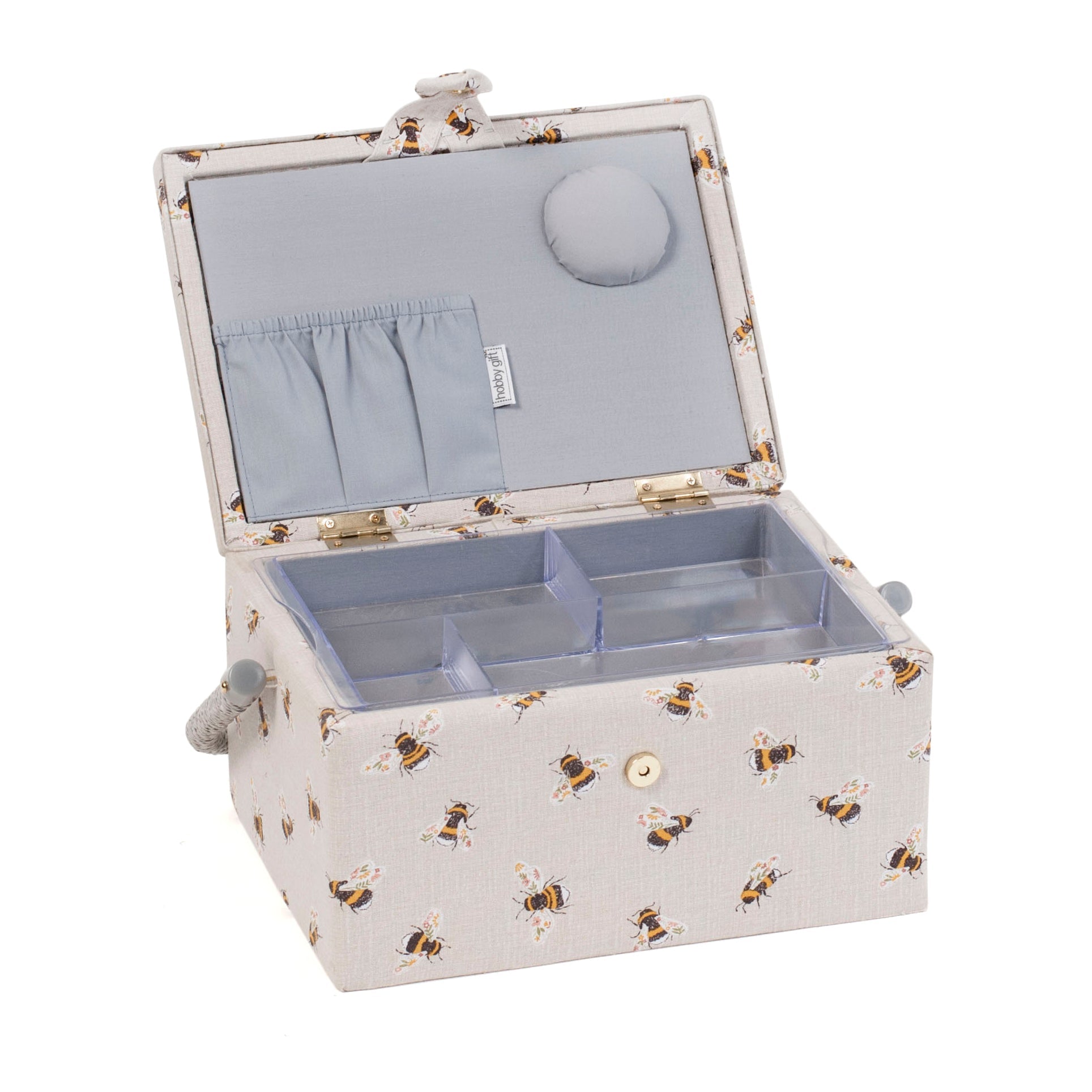 Regalo de hobby: Caja de costura (M): Abeja: Tamaño del artículo: (d/a/a) 18,5 x 25,5 x 14,5 cm. 