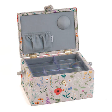 Hobby Gift: Sewing Box (M): Wildflowers: Item size: (d/w/h) 18.5 x 25.5 x 14.5cm. - 0