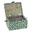 Hobby Gift: Sewing Box (M): Khaki Spot: Item size: (d/w/h) 18.5 x 25.5 x 14.5cm.