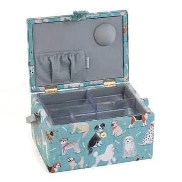 Hobby Gift: Sewing Box (M): Dogs: Item size: (d/w/h) 18.5 x 25.5 x 14.5cm. - 0