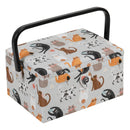 Hobby Gift: Sewing Box (M): Cats: Item size: (d/w/h) 18.5 x 25.5 x 14.5cm.-1