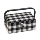 Hobby Gift: Sewing Box (S): Monochrome Gingham:  Item size: (d/w/h) 16 x 24 x 11cm.-1