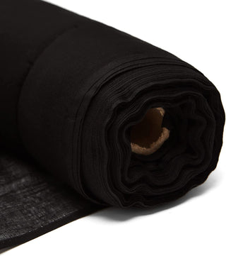 Comprar negro Tela de muselina de algodón lavado