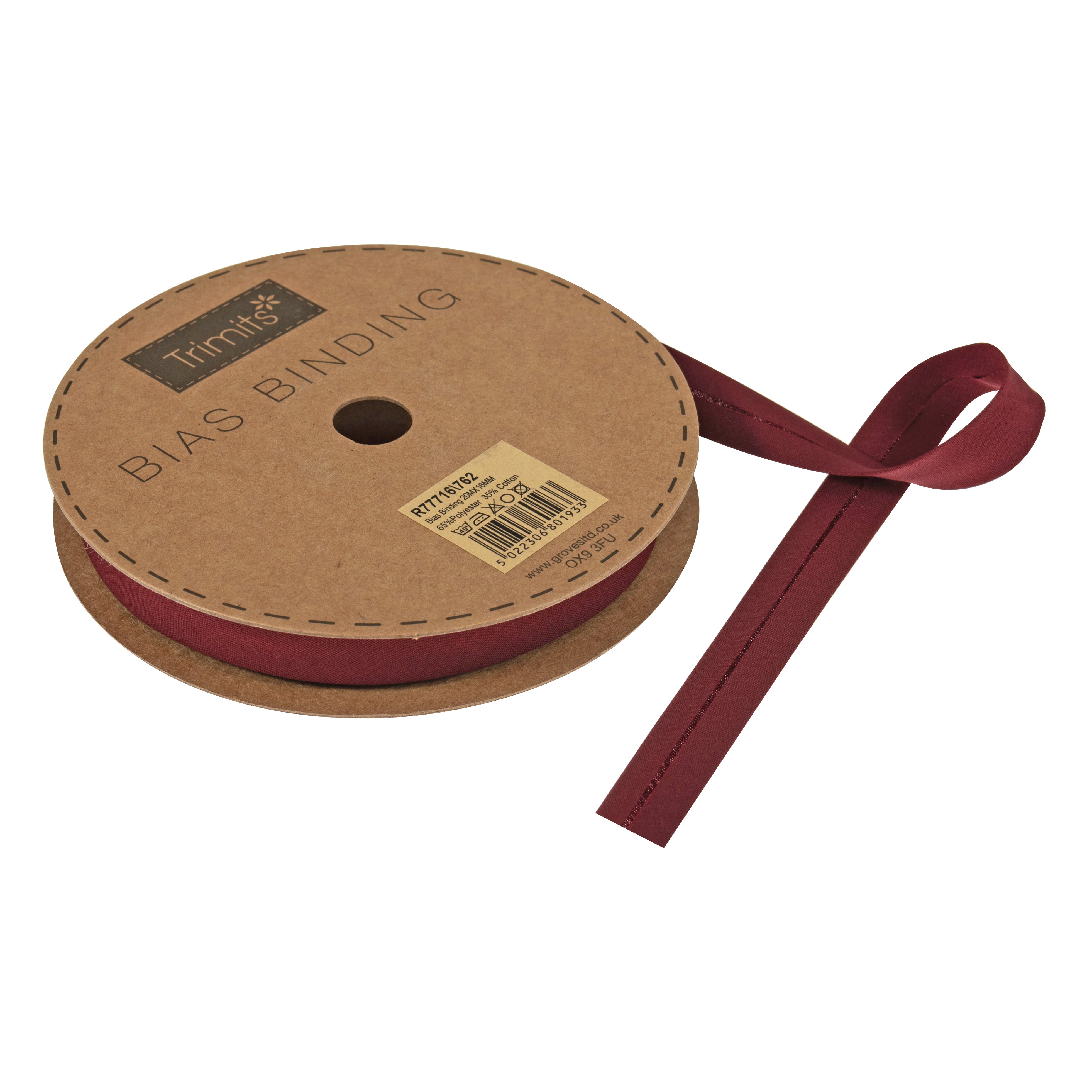 Buy wine Trimits : Bias Binding Tape: Polycotton: 16mm