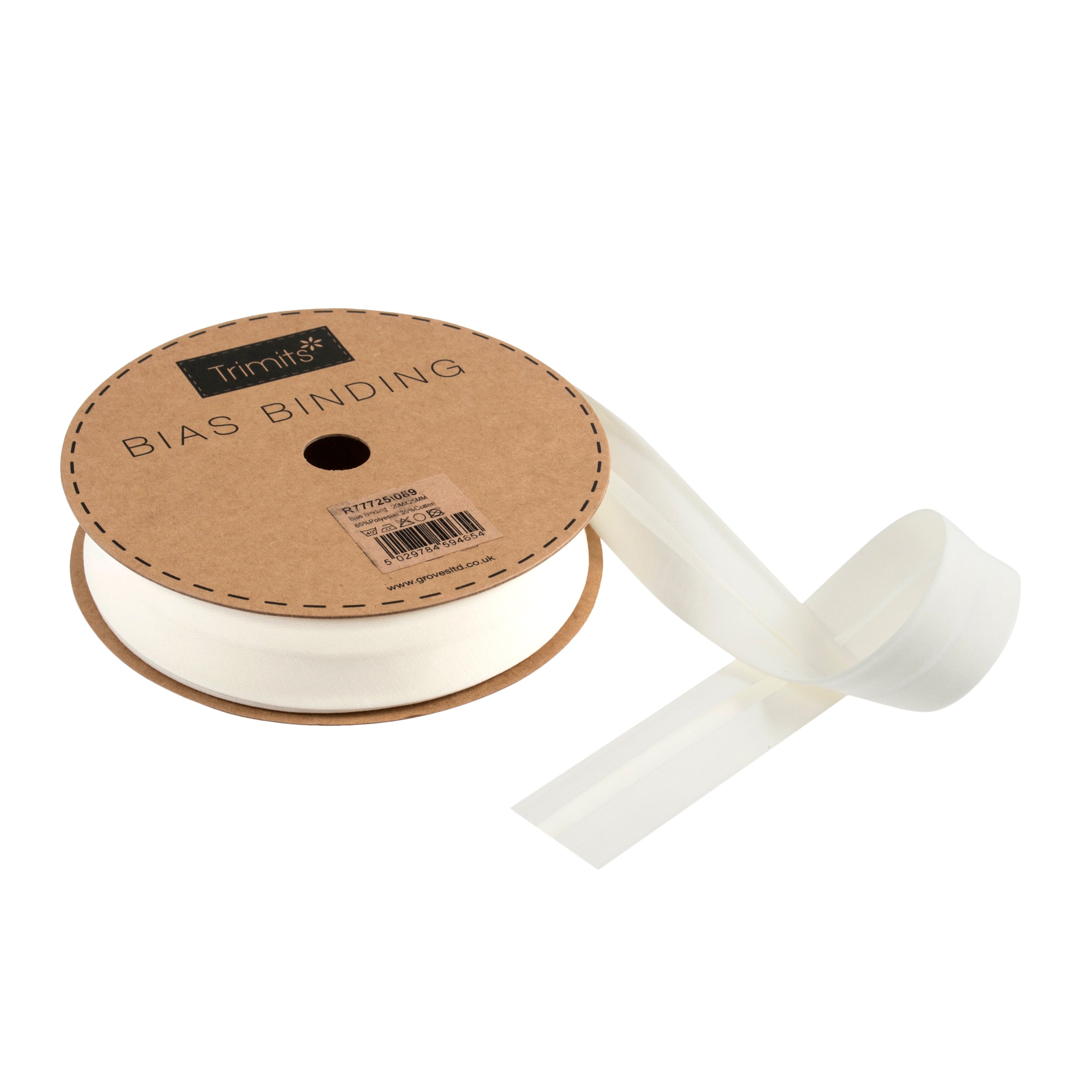 Comprar ivory Trimits : Bias Binding Tape: Polycotton: 25mm