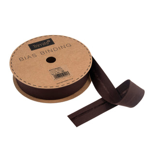 Buy chocolate Trimits : Bias Binding Tape: Polycotton: 25mm
