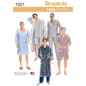 Simplicity Sewing Pattern 1021 Men’s Classic Pyjamas & Robe