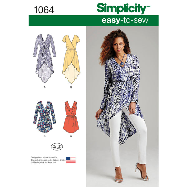 Simplicity Sewing Pattern 1064 Misses’ Tunics